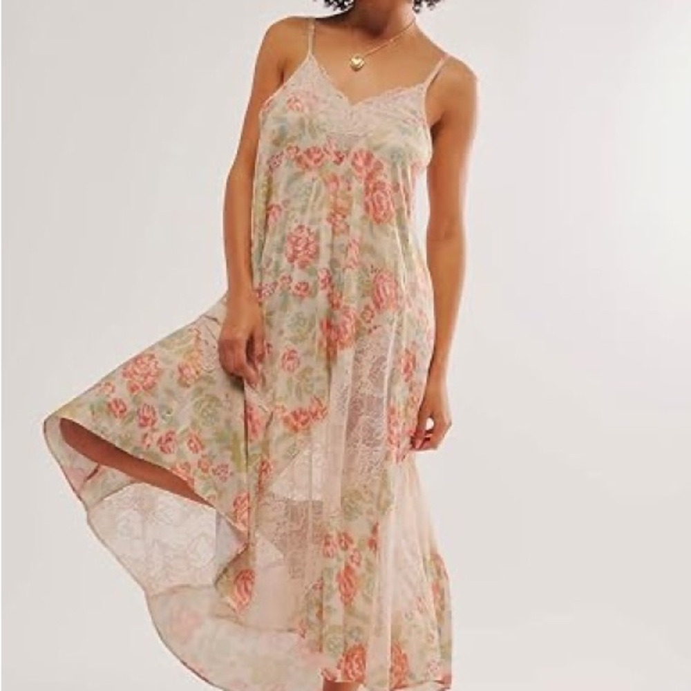 Free People Maxi Slip - Lace Floral